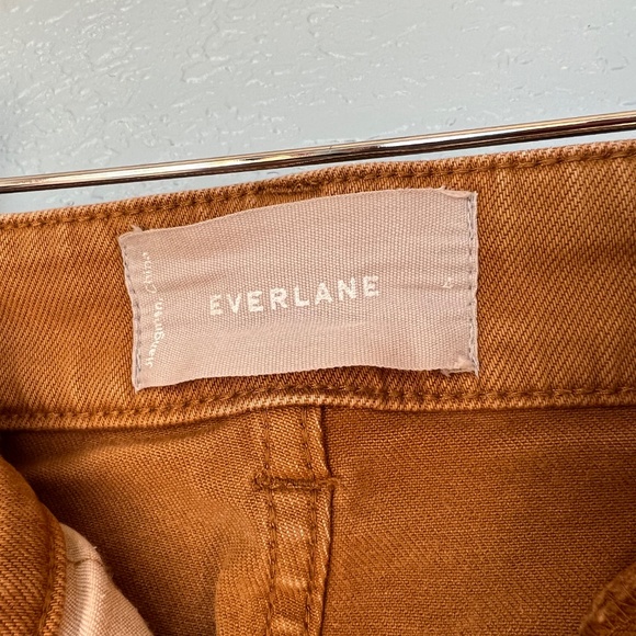 EVERLANE Straight Leg Twill Crop Pants in Mustard Gold Brown, Size 4 - Picture 7 of 8